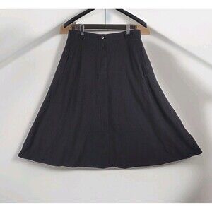 Land's End Wool Blend A Line Skirt With Pockets Academia Sz 14